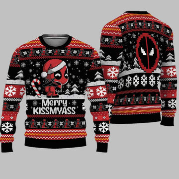 Chibi Deadpool Merry Kissmyass Ugly Christmas Sweater – Moonbestprint