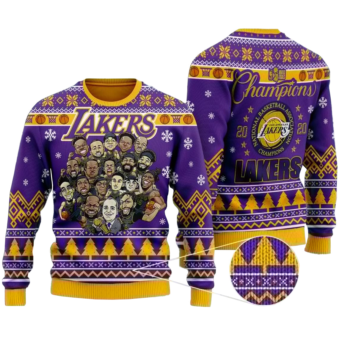 Chibi Los Angeles Lakers Champions Ugly Christmas Sweater – Moonbestprint