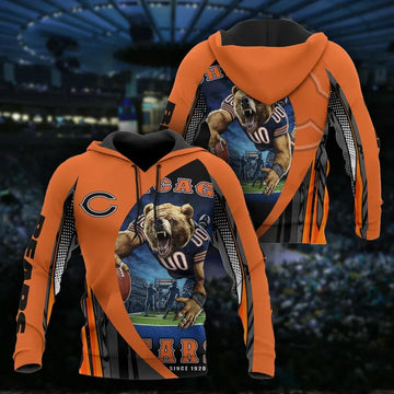 Chicago Bears Bear 3D Hoodie, NFL Hoodie Moonbestprint