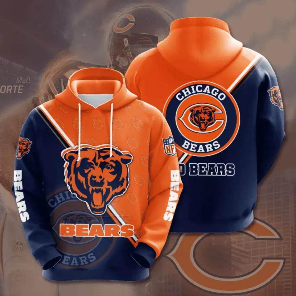 Chicago Bears Big Logo 3D Hoodie, NFL Hoodie Moonbestprint