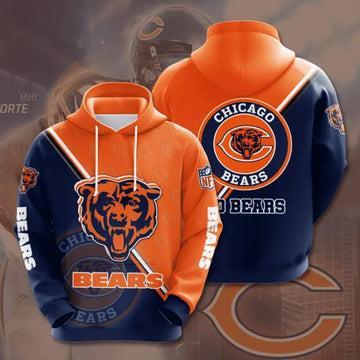 Chicago Bears Big Logo 3D Hoodie, NFL Hoodie Moonbestprint
