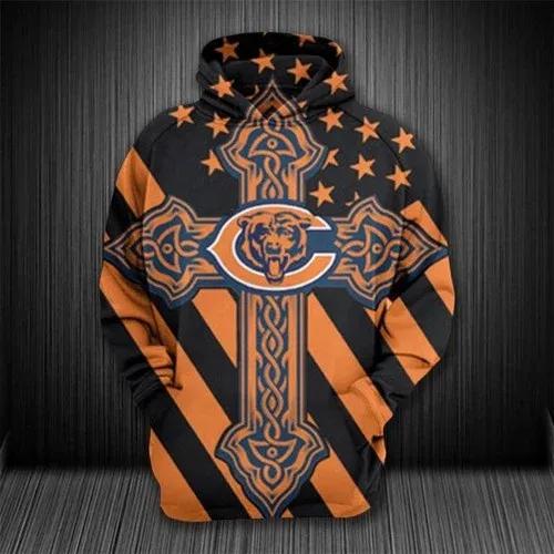 Chicago Bears Celtic Cross Chicago Bears 3D Hoodie, NFL Hoodie Moonbestprint