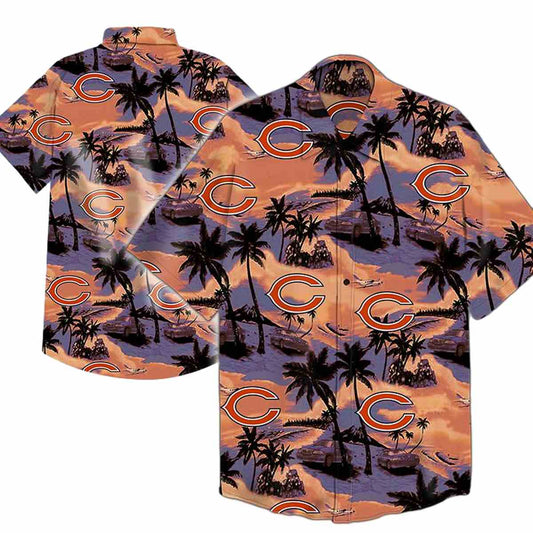 Chicago Bears Coconut Island Retro Hawaiian Shirt - Moonbestprint