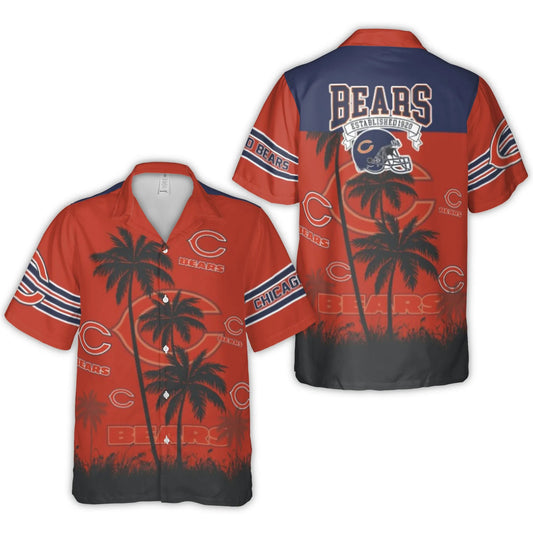 Chicago Bears Established 1920 and Palm Trees Hawaiian Shirt - Moonbestprint