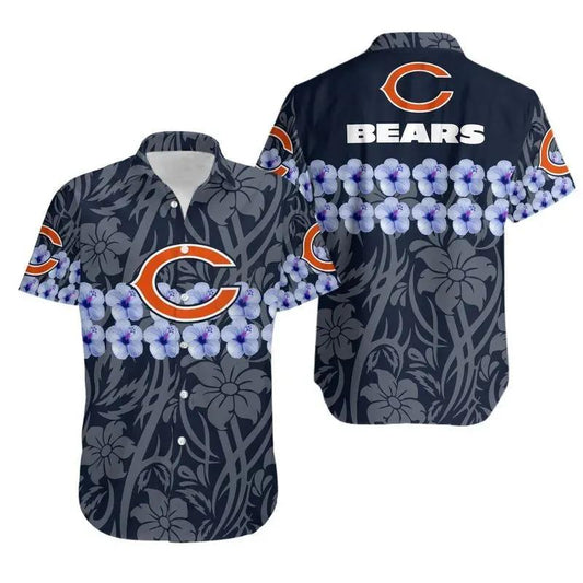Chicago Bears Flower And Hawaii Shirt Summer Collection, NFL Hawaiian Shirt Moonbestprint