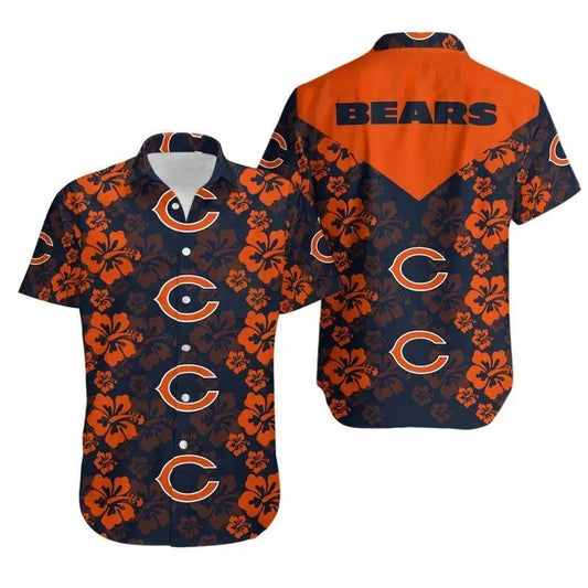 Chicago Bears Flowers Hawaii Shirt Summer Collection, NFL Hawaiian Shirt Moonbestprint