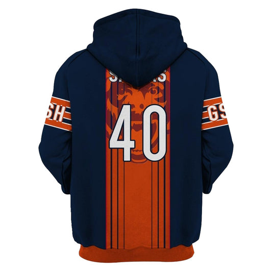 Chicago Bears Gale Sayers 40 Signature AOP Hoodie -  Moonbestprint