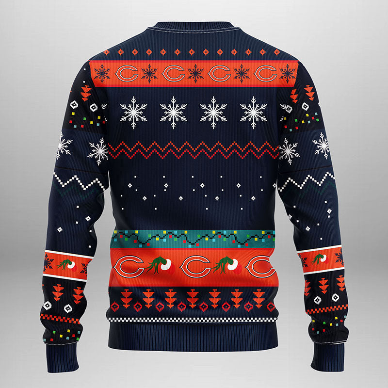 Chicago Bears Grinch Ugly Christmas Sweater, Grinch Xmas Sweater Moonbestprint