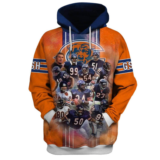 Chicago Bears Hall of Famers AOP Hoodie -  Moonbestprint