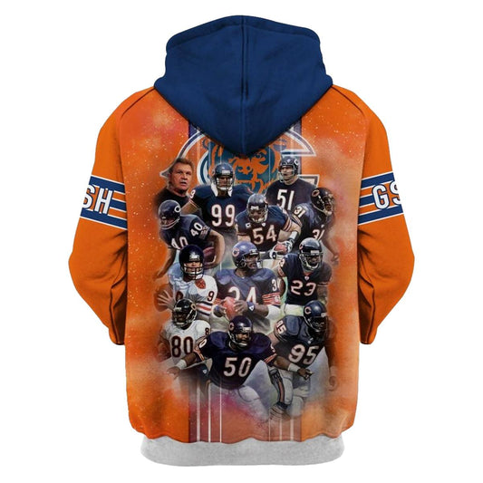 Chicago Bears Hall of Famers AOP Hoodie -  Moonbestprint