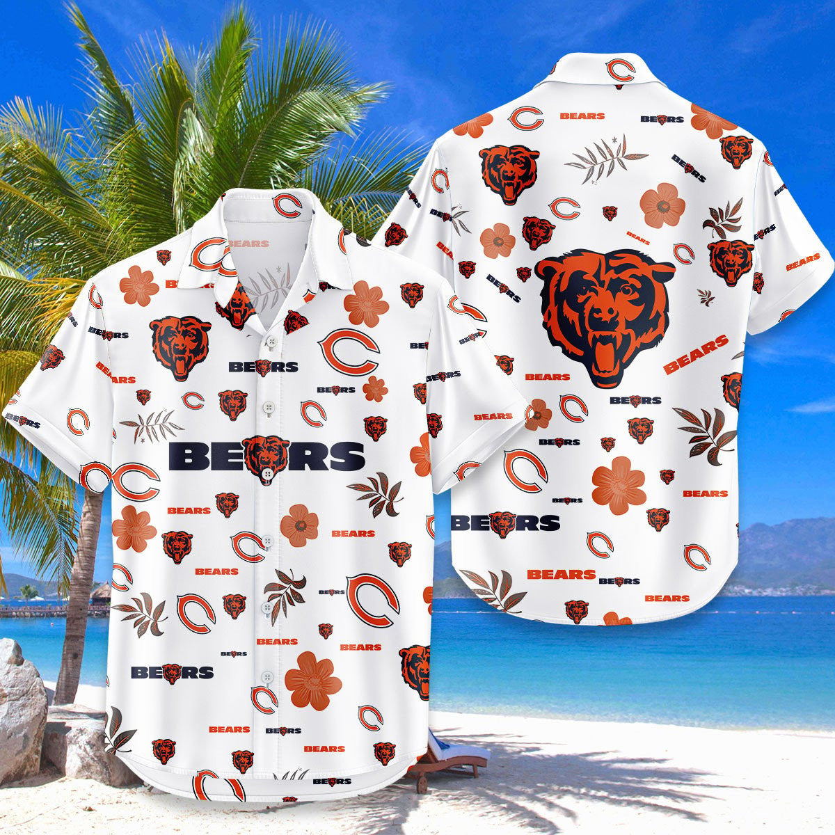 Chicago Bears Hawaiian Shirt Tropical Beach – Moonbestprint