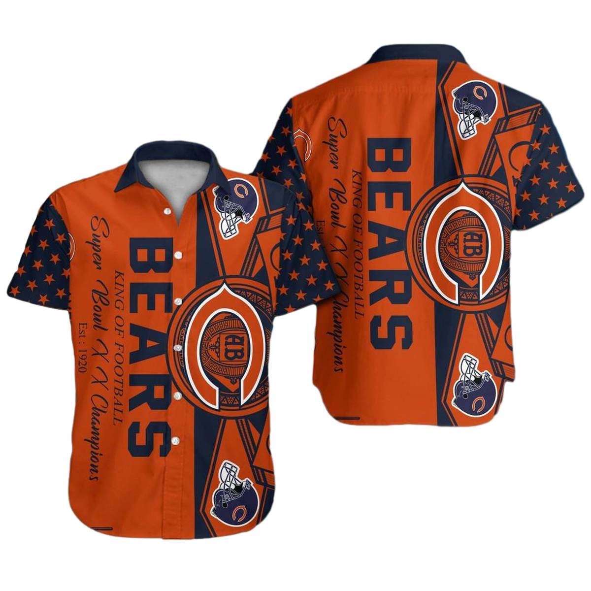 Chicago Bears King Of Football Hawaiian Shirt - Moonbestprint