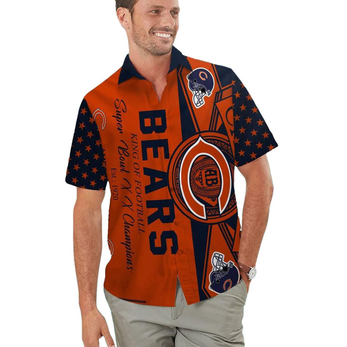 Chicago Bears King Of Football Hawaiian Shirt - Moonbestprint