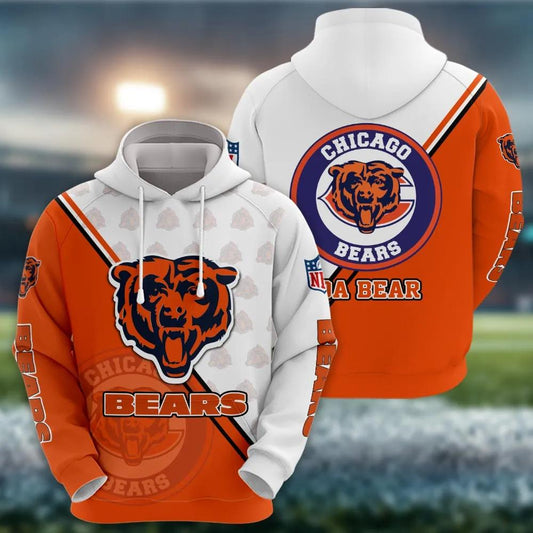 Chicago Bears Logo 3D Hoodie, NFL Hoodie Moonbestprint