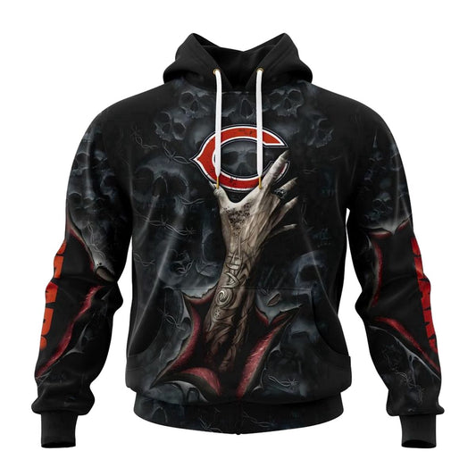 Chicago Bears Logo And Clown Halloween AOP Hoodie -  Moonbestprint