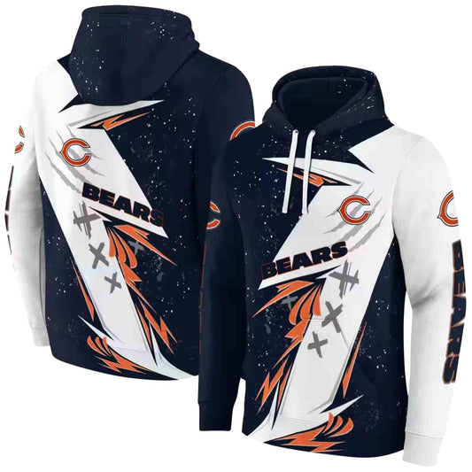 Chicago Bears Logo And Dynamic Slash Blue White AOP Hoodie -  Moonbestprint
