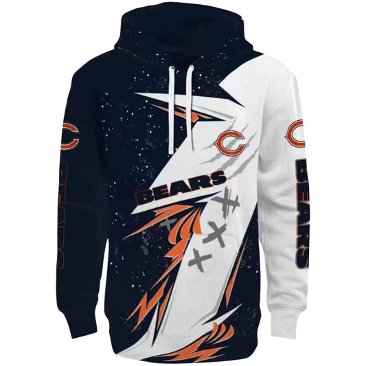 Chicago Bears Logo And Dynamic Slash Blue White AOP Hoodie -  Moonbestprint