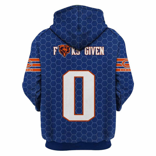 Chicago Bears Logo Fuks Given AOP Hoodie -  Moonbestprint