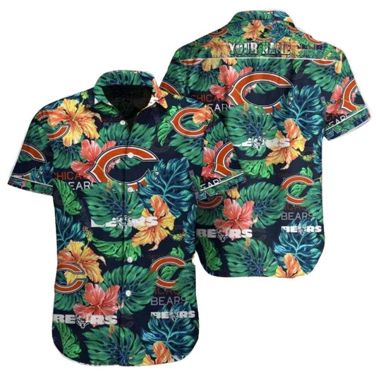 Chicago Bears Lush Greenery Floral Enthusiast Hawaiian Shirt - Moonbestprint