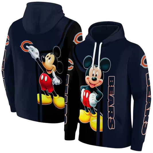 Chicago Bears Mickey Mouse Blue Black AOP Hoodie -  Moonbestprint