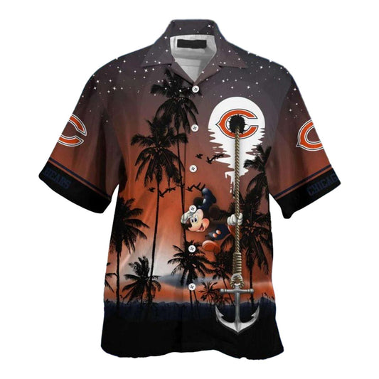 Chicago Bears Mickey Starry Night Hawaiian Shirt - Moonbestprint