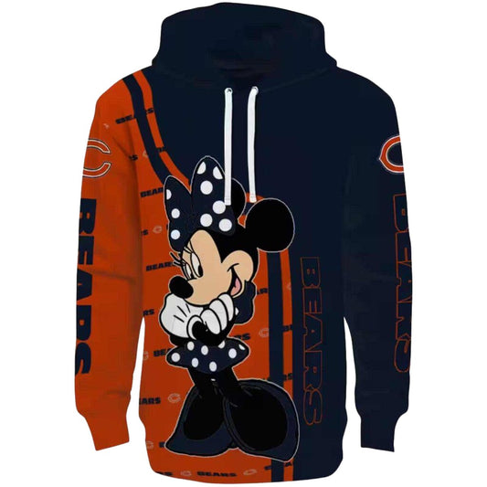 Chicago Bears Minnie Mouse Blue AOP Hoodie -  Moonbestprint