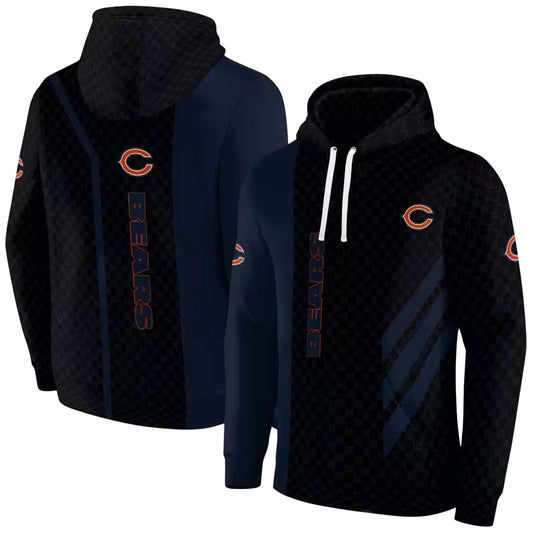 Chicago Bears Monogram Pattern Blue AOP Hoodie -  Moonbestprint