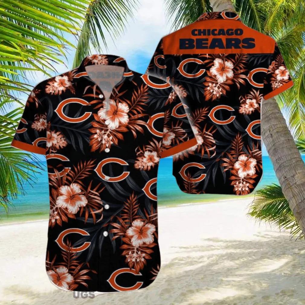 Chicago Bears NFL Beach Floral Tropical 3D Printing Hawaiian Shirt, NFL Hawaiian Shirt Moonbestprint