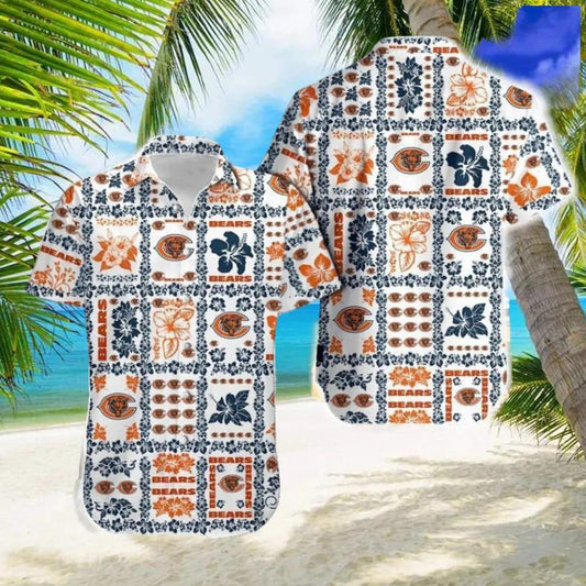 Chicago Bears NFL Beach Floral Tropical Team Hawaiian Shirt, NFL Hawaiian Shirt Moonbestprint