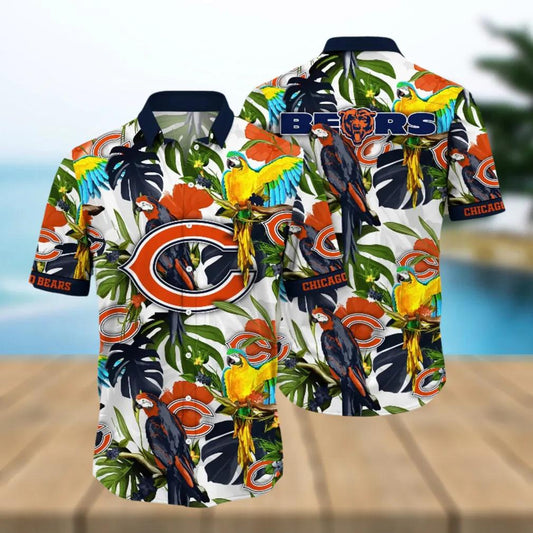 Chicago Bears NFL Nightstime Aloha Hawaiian Shirt, NFL Hawaiian Shirt Moonbestprint