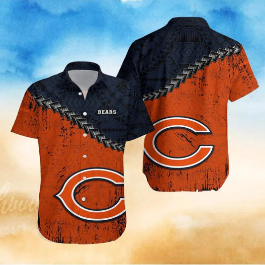 Chicago Bears NFL Polynesian Tattoo Hawaiian Shirt, NFL Hawaiian Shirt Moonbestprint