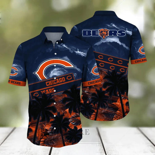 Chicago Bears NFL Sun Kissed Aloha Hawaiian Shirt, NFL Hawaiian Shirt Moonbestprint