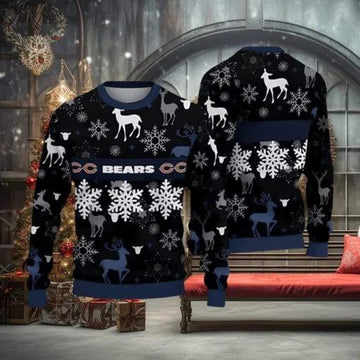 Chicago Bears NFL Ugly Christmas Sweater, NFL Chritsmas Sweater Moonbestprint