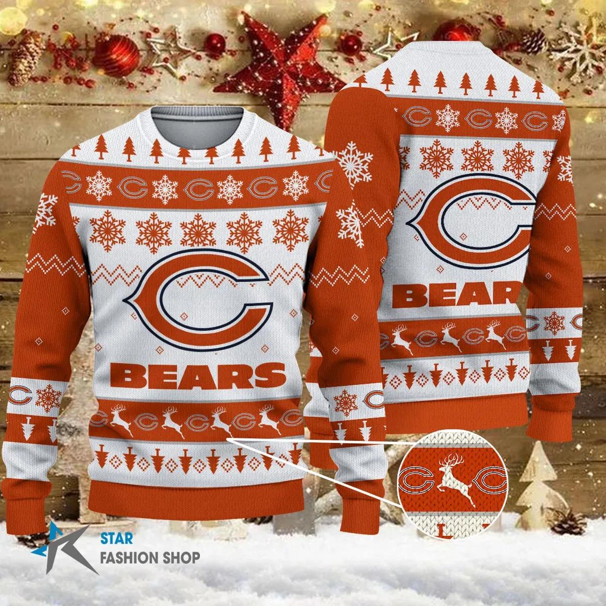 Chicago Bears NFL Ugly Christmas Sweater, NFL Christmas Sweater Moonbestprint