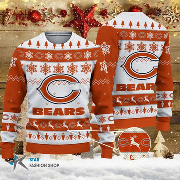 Chicago Bears NFL Ugly Christmas Sweater, NFL Christmas Sweater Moonbestprint
