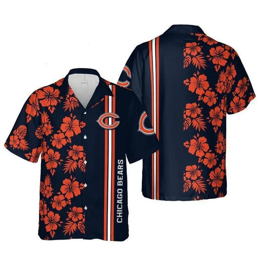 Chicago Bears Nfl Chicago Hawaii Floral Football Hawaiian Graphic Print Short Sleeve Hawaiian Shirt, NFL Hawaiian Shirt Moonbestprint
