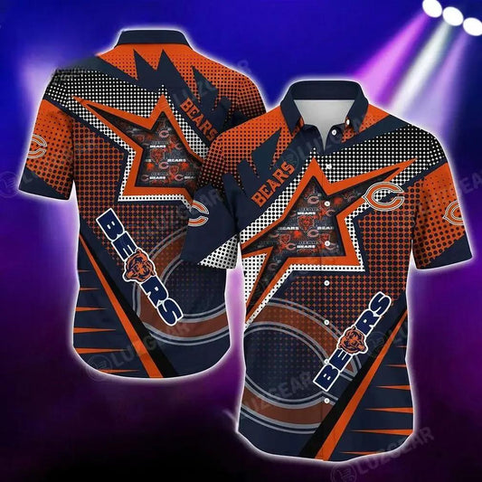 Chicago Bears Nfl Football Beach Shirt For This Summer Graphic Print Hawaiian Shirt Big Fans, NFL Hawaiian Shirt Moonbestprint