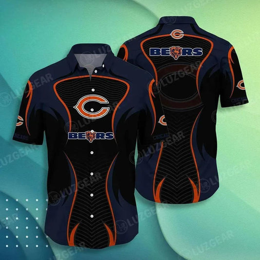 Chicago Bears Nfl Hawaii Beach Shirt Summer Short Sleeve Button Down Hawaiian Shirt, NFL Hawaiian Shirt Moonbestprint