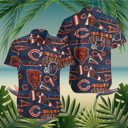 Chicago Bears Nfl Hawaiian Graphic Print Short Sleeve Hawaiian Shirt, NFL Hawaiian Shirt Moonbestprint