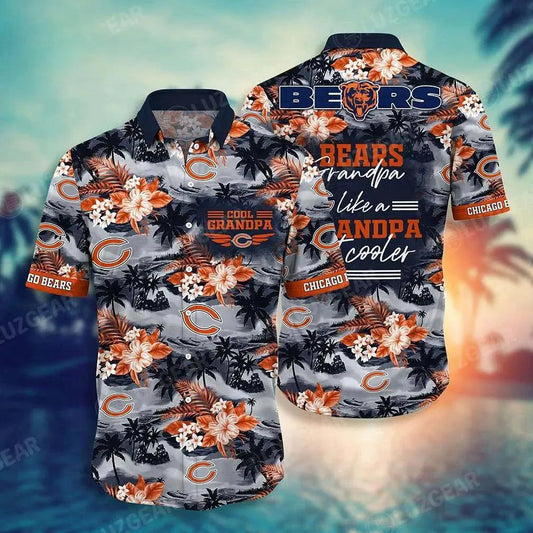 Chicago Bears Nfl Hawaiian Sas For Grandparent New Trending Beach Shirt, NFL Hawaiian Shirt Moonbestprint