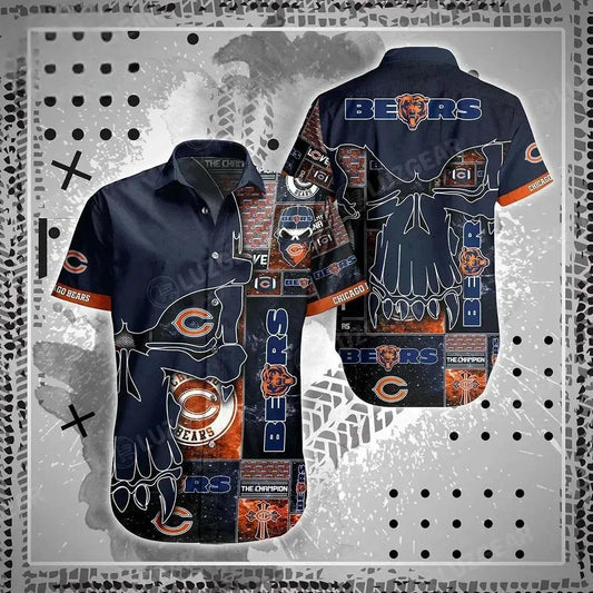 Chicago Bears Nfl Hawaiian Sas Skull Printed 3D New Trend Summer For Best Fans, NFL Hawaiian Shirt Moonbestprint