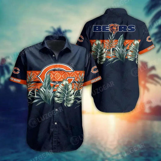 Chicago Bears Nfl Hawaiian Sas Tropical Pattern Graphic Gift For Fan Nfl, NFL Hawaiian Shirt Moonbestprint