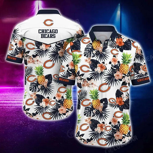 Chicago Bears Nfl Hawaiian Sas Tropical Pattern Graphic Hawaii Shirt For Best Fan Ever, NFL Hawaiian Shirt Moonbestprint