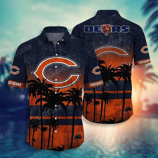Chicago Bears Nfl Hawaiian Sas Tropical Pattern Graphic New Collection Summer Gift For Fan Nfl, NFL Hawaiian Shirt Moonbestprint