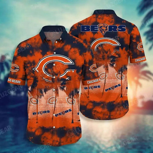 Chicago Bears Nfl Hawaiian Sas Tropical Pattern Graphic Short Sleeve Hot Trend Summer Gift For Fans, NFL Hawaiian Shirt Moonbestprint