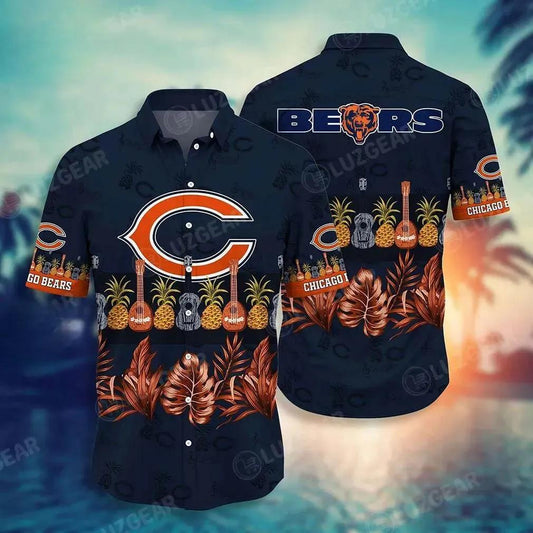 Chicago Bears Nfl Hawaiian Sas Tropical Pattern Graphic Trends Summer Gift For Fan Nfl, NFL Hawaiian Shirt Moonbestprint