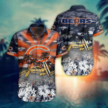 Chicago Bears Nfl Hawaiian Sas Tropical Pattern New Hot Trend Summer For Nfl Football Fans, NFL Hawaiian Shirt Moonbestprint