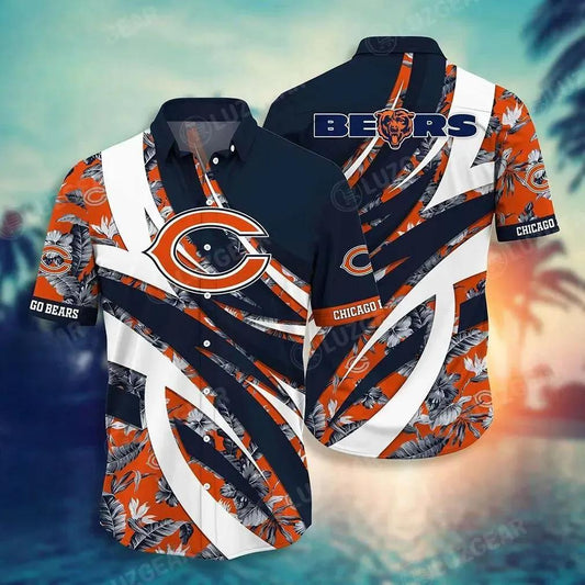 Chicago Bears Nfl Hawaiian Sas Tropical Pattern New Trend Summer For Sports Football Fans, NFL Hawaiian Shirt Moonbestprint
