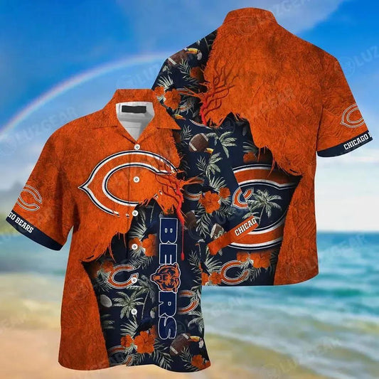 Chicago Bears Nfl Hawaiian Sas Tropical Print Sumer Best Gift For Fans, NFL Hawaiian Shirt Moonbestprint