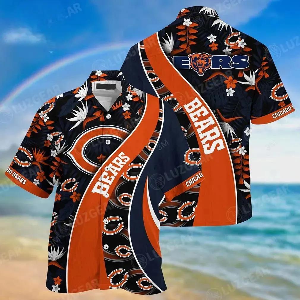 Chicago Bears Nfl Hawaiian Sas With Tropical Pattern For Your Loved Ones, NFL Hawaiian Shirt Moonbestprint